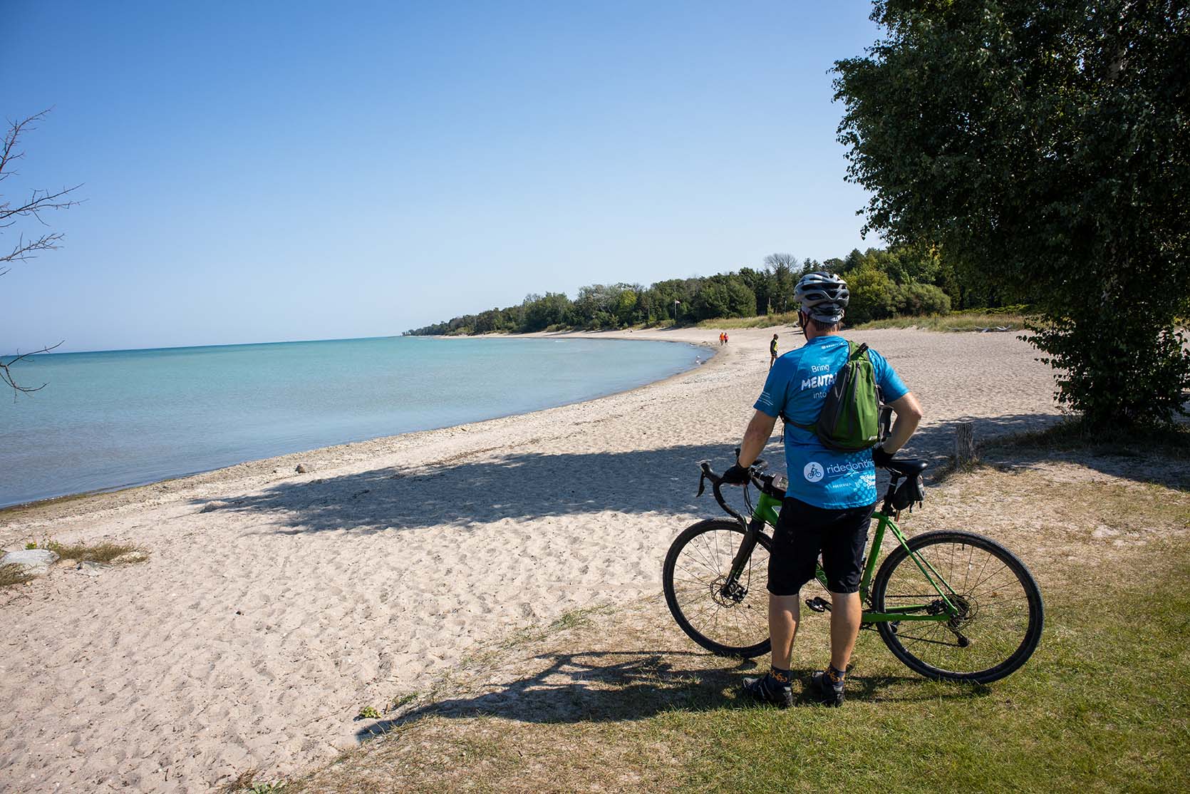 cyclist at the beach