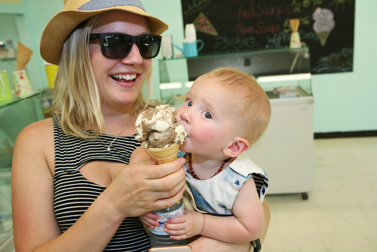 baby eating ice cream